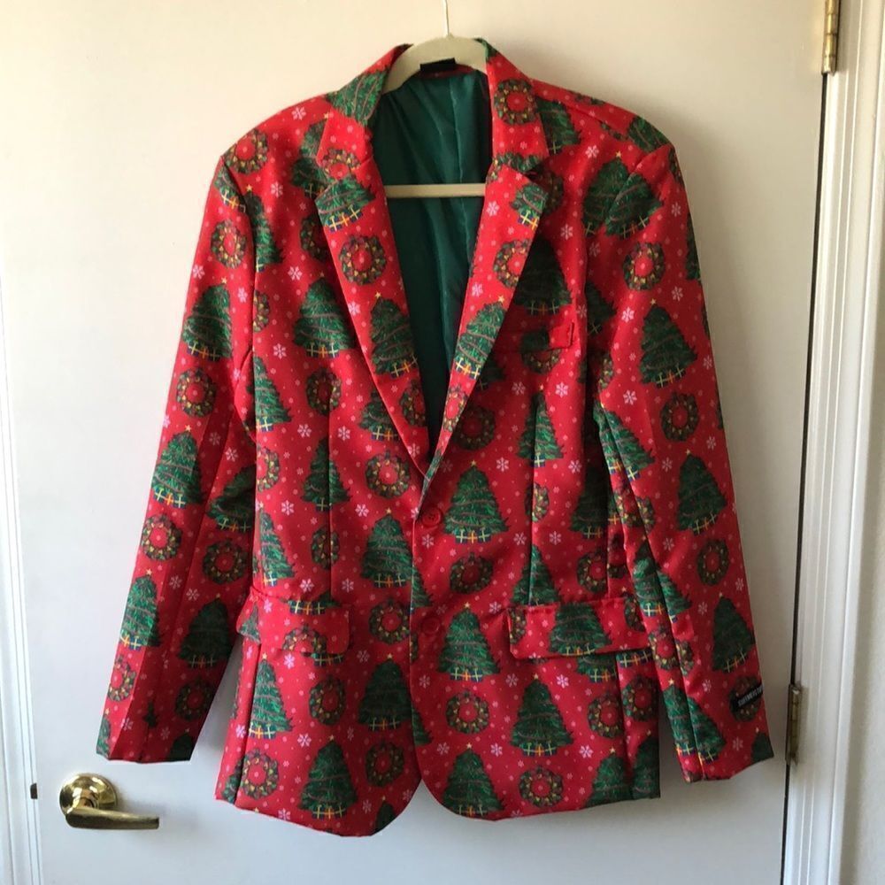 Suitmeister Christmas Blazer Size Medium GUC Red